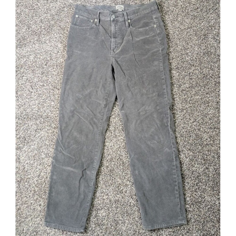 J Crew Vintage Slim Straight Corduroy Pants Woman's Size 30 Soft Gray Bottoms
